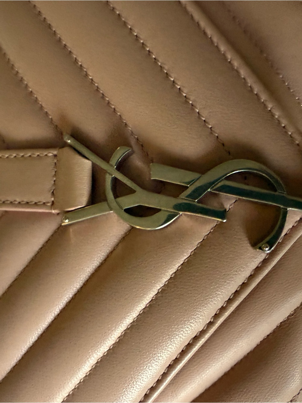 Saint Laurent Blush Quilted Leather Chain Crossbody - Picture 8 of 10
